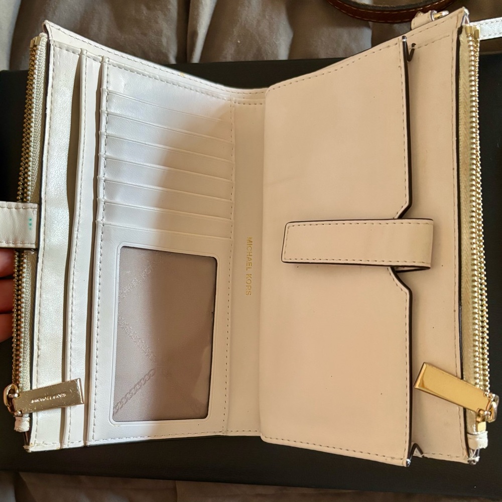 Michael Kors Yellow and White Clutch Wristlet - Picture 2 of 3